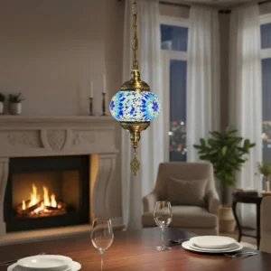 anatolian star mosaic pendant