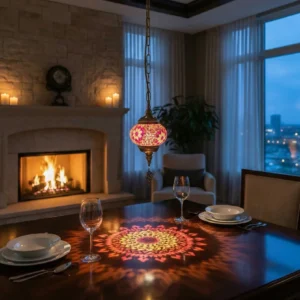 anatolian star mosaic pendant